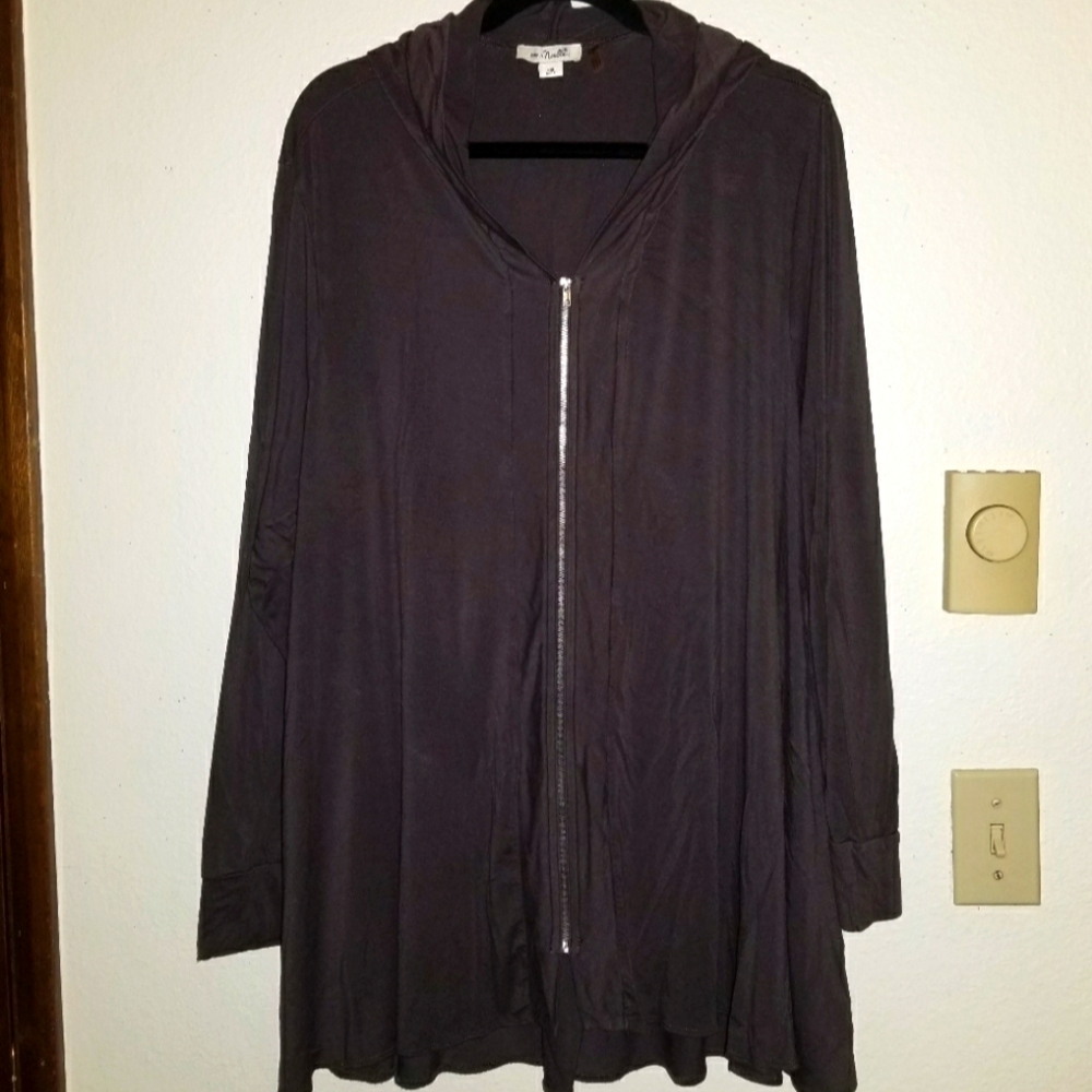 Logo-like zip up hooded top 2X